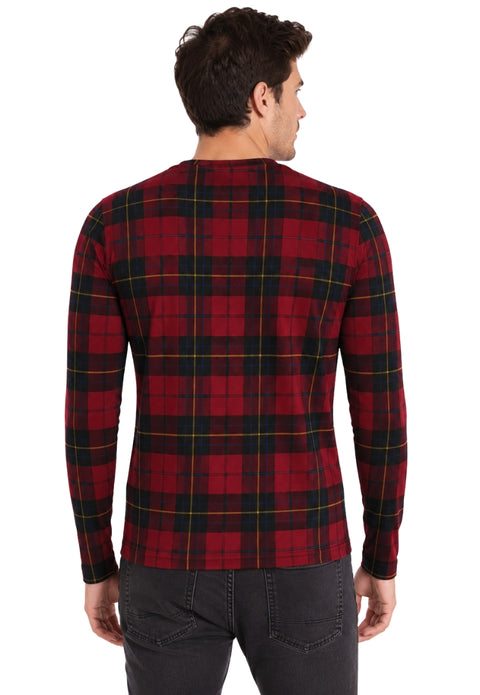 Black Watch Round Neck Full Sleeve Tartan Polo Shirt