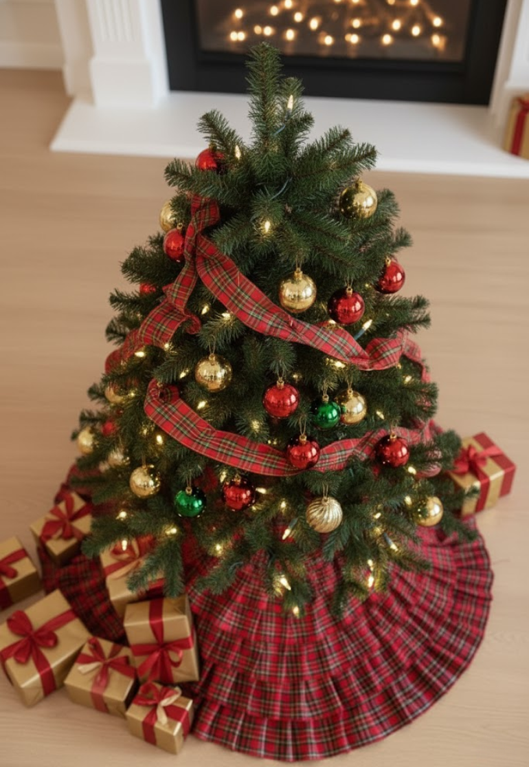 Ruffled Christmas Tree Skirt Decor