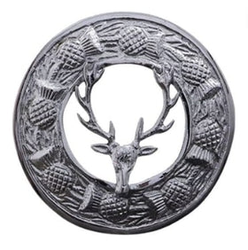 Broche écossaise à carreaux cerf kilt mouche