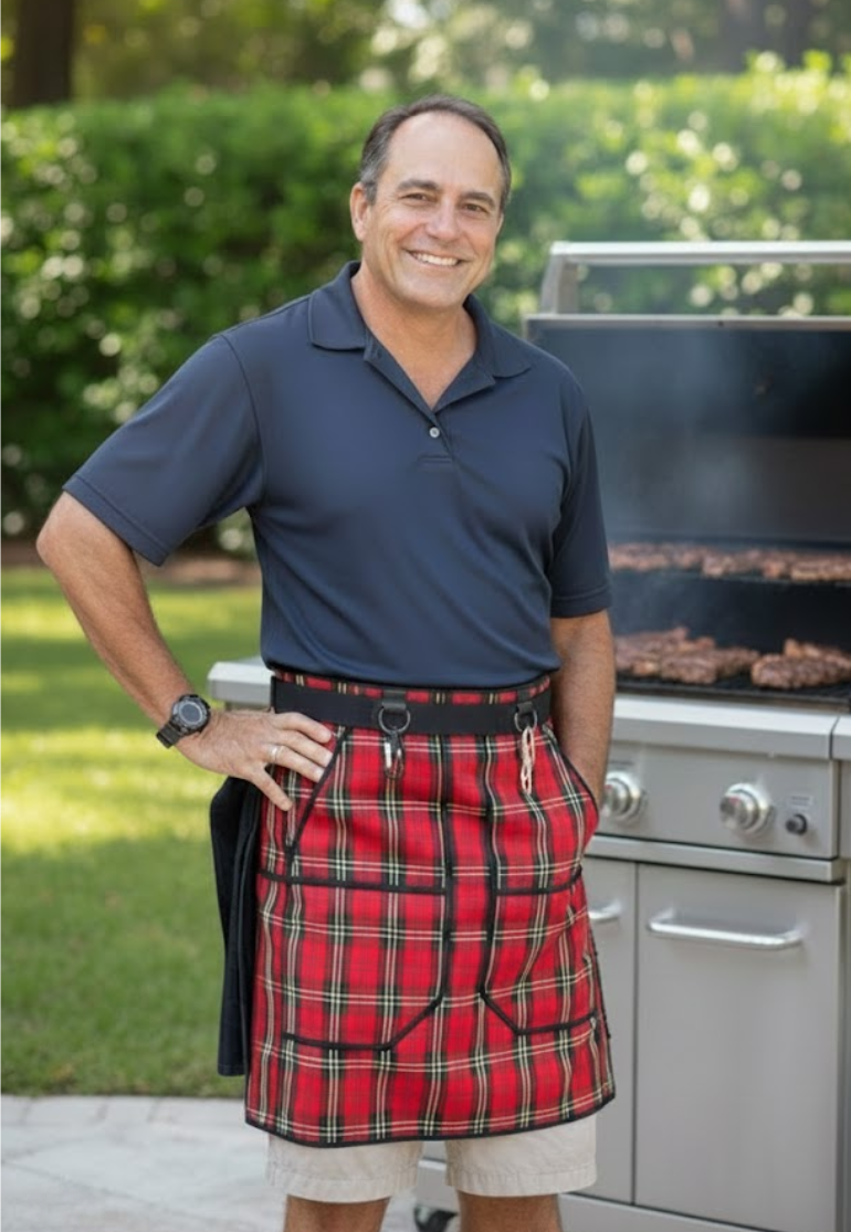 Tablier de barbecue à motif tartan