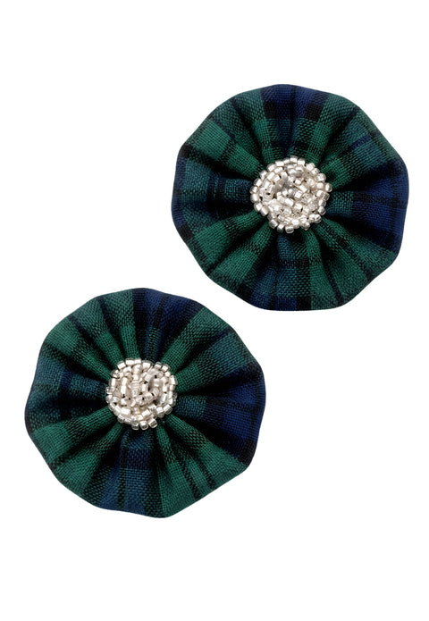 Black Watch Tartan Hairbrooch Clip (Set of two)
