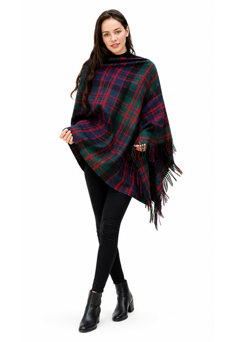 Poncho tartan pour femme