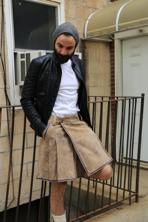Bavarian Leather Kilt Front