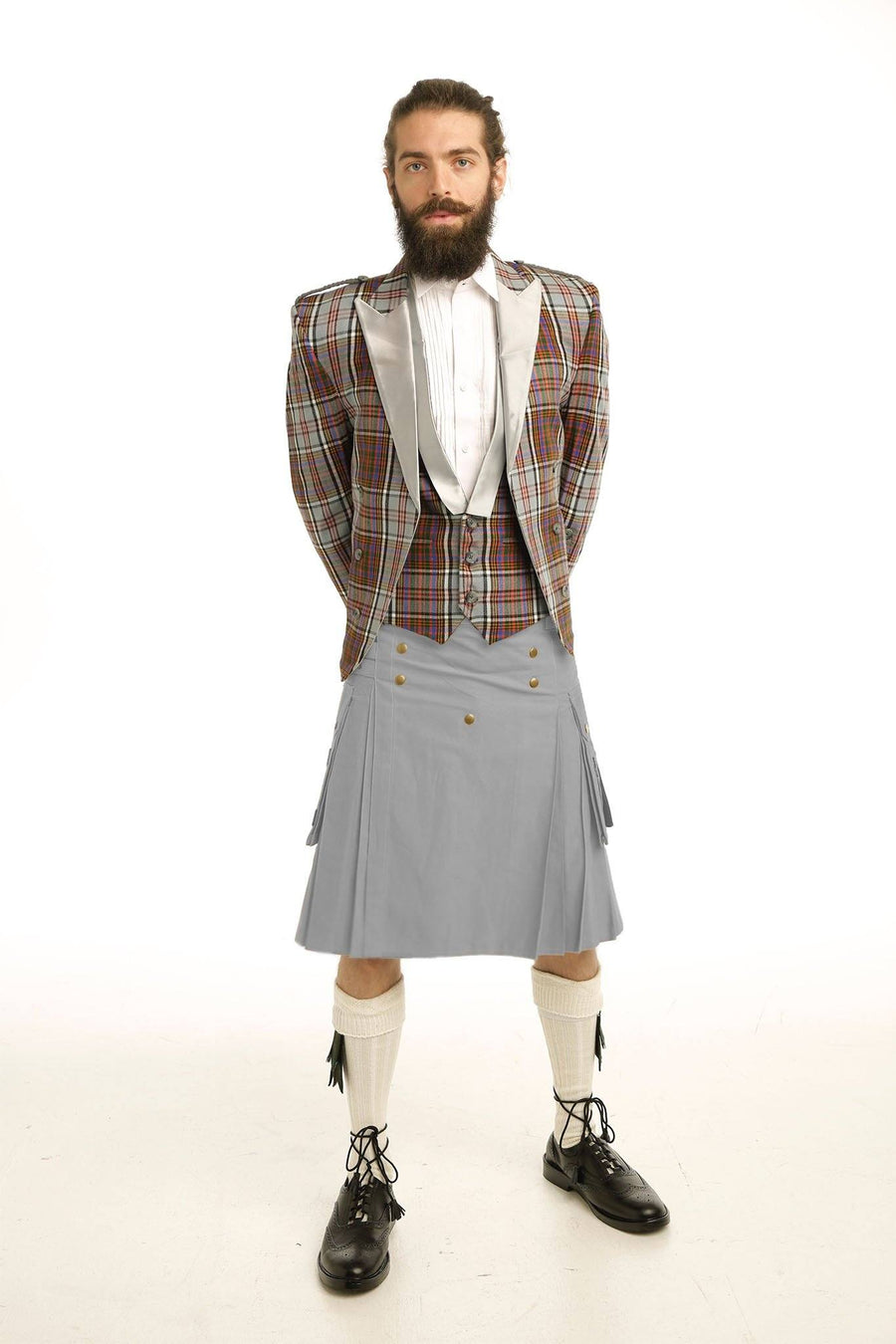 Prince Charlie Tartan Jacket & Utility Kilt Outfit