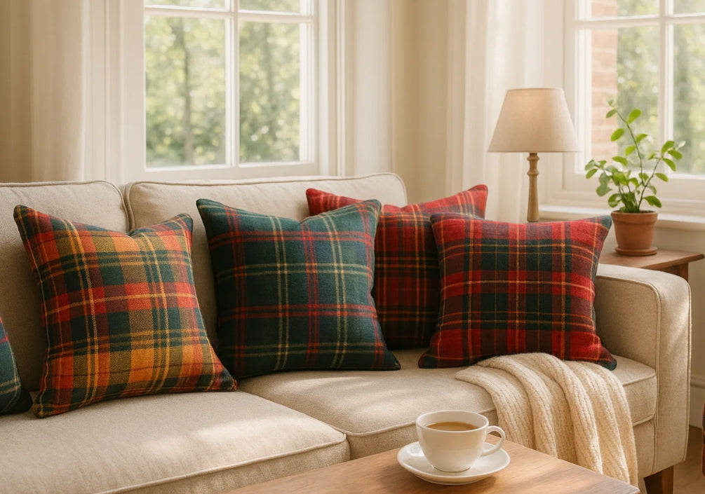 Oreillers à carreaux