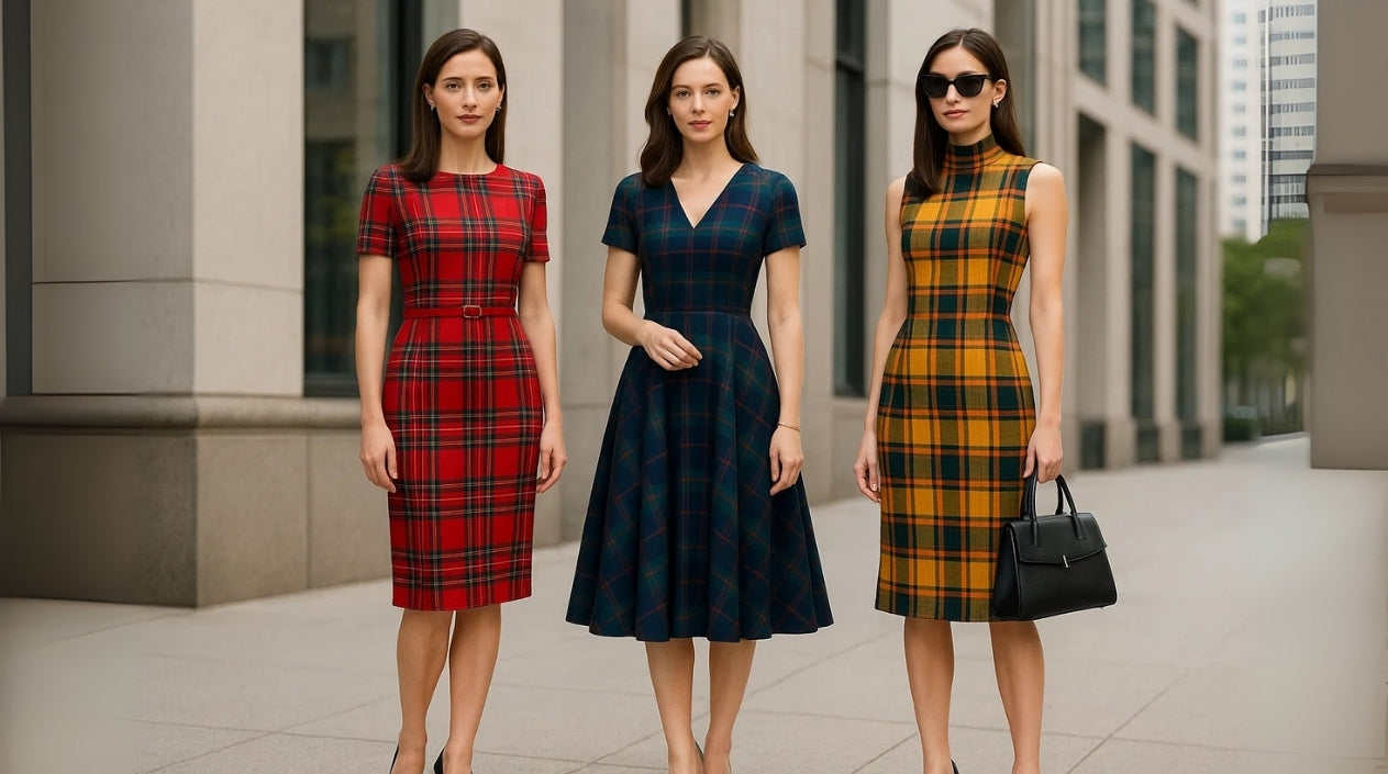 Robes à carreaux tartan pour femmes