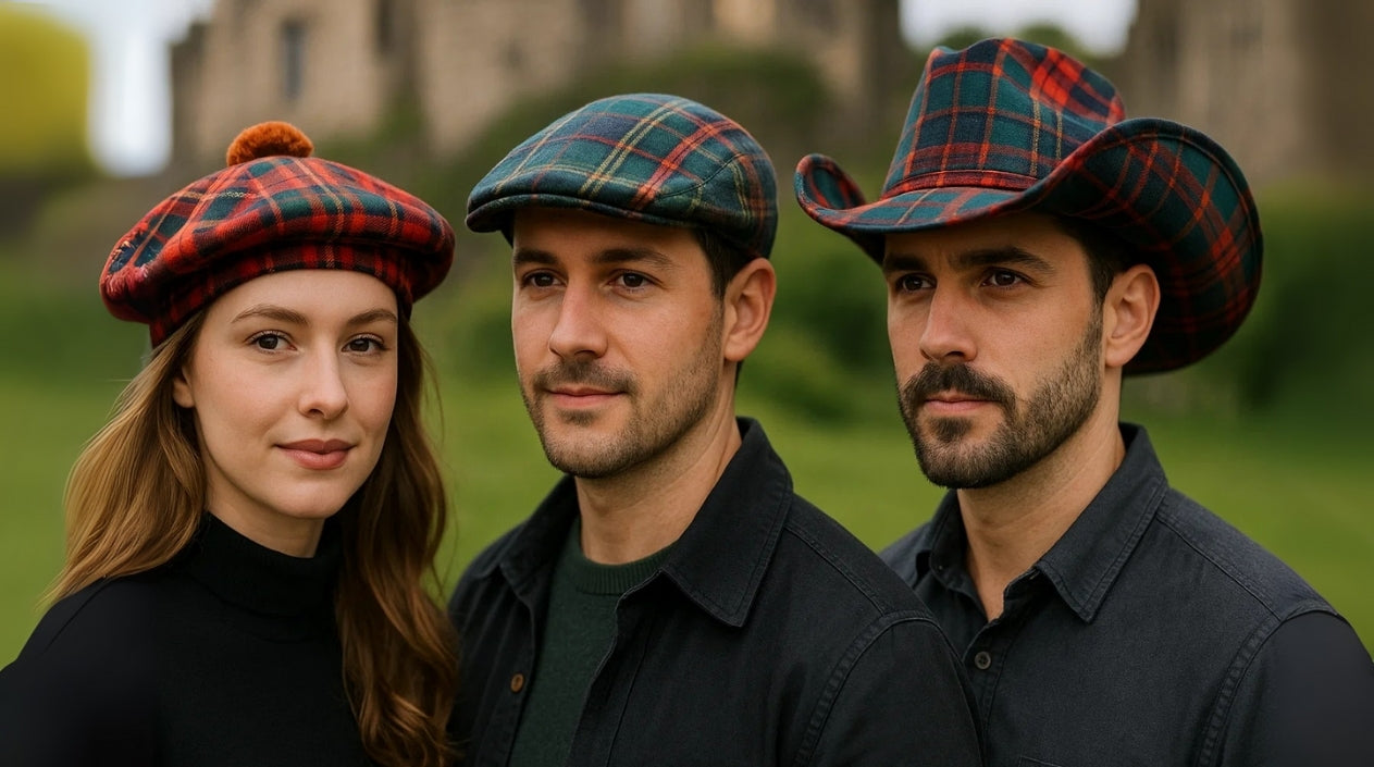 Chapeaux et casquettes à carreaux tartan