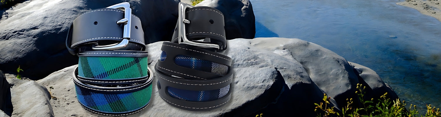 Ceintures en cuir à carreaux tartan