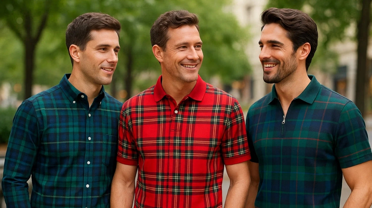 Chemises à carreaux tartan pour hommes