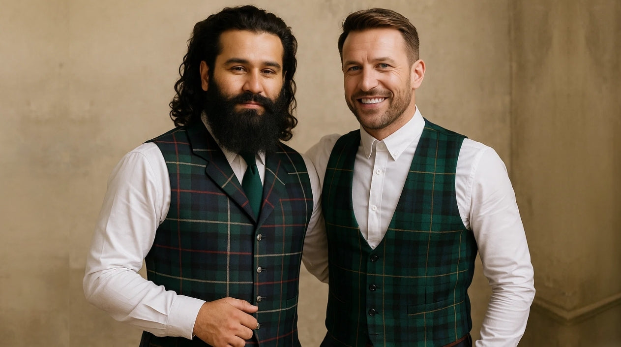 Gilets à carreaux tartan pour hommes