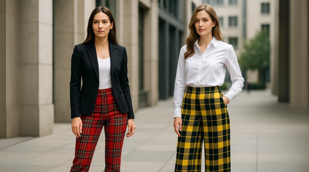 Pantalons et leggings à carreaux tartan pour femmes
