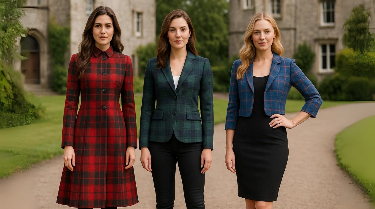 Vestes à carreaux tartan pour femmes
