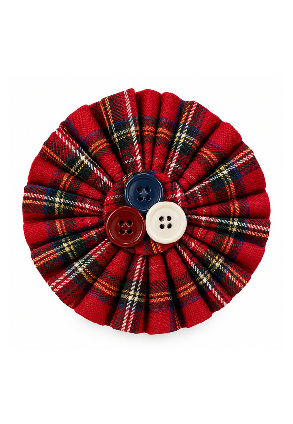 Broche tartan à 3 boutons