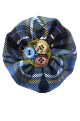 3 Buttons Tartan Brooch