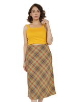 Buchanan Beige Plaid Midi Skirt
