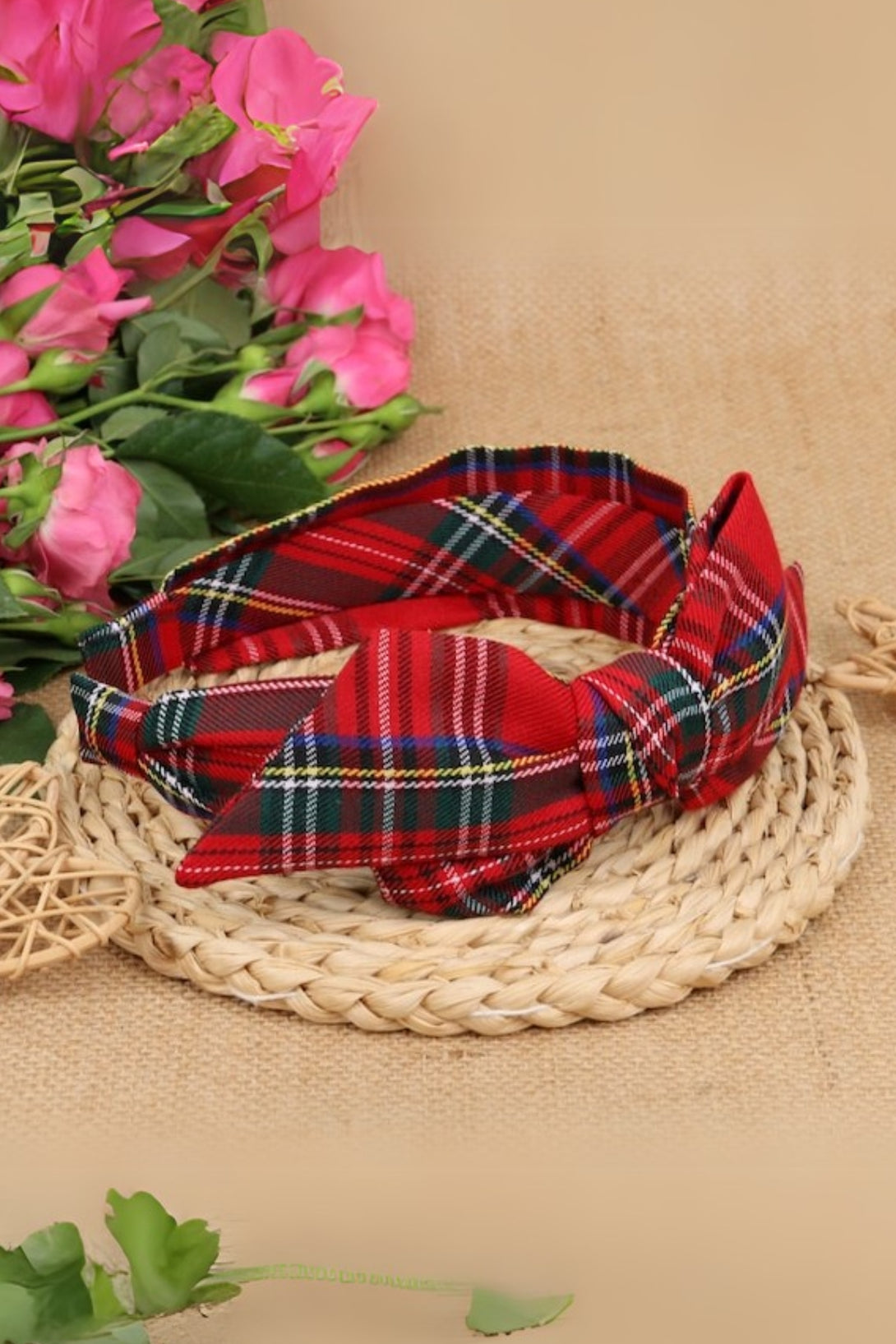 Plaid Bow Headband