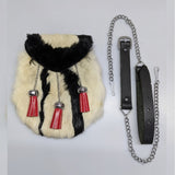 Black & White Rabbit Shape Sporran With Red Tassels