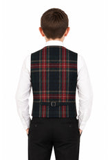 Boy's Tartan Waistcoat - Back View
