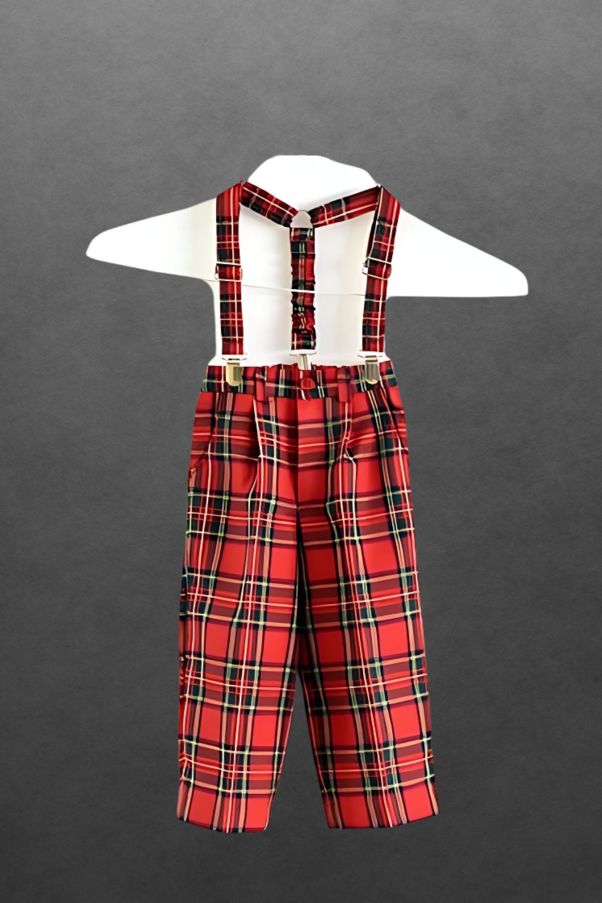 Boy's Tartan Braces - Back view