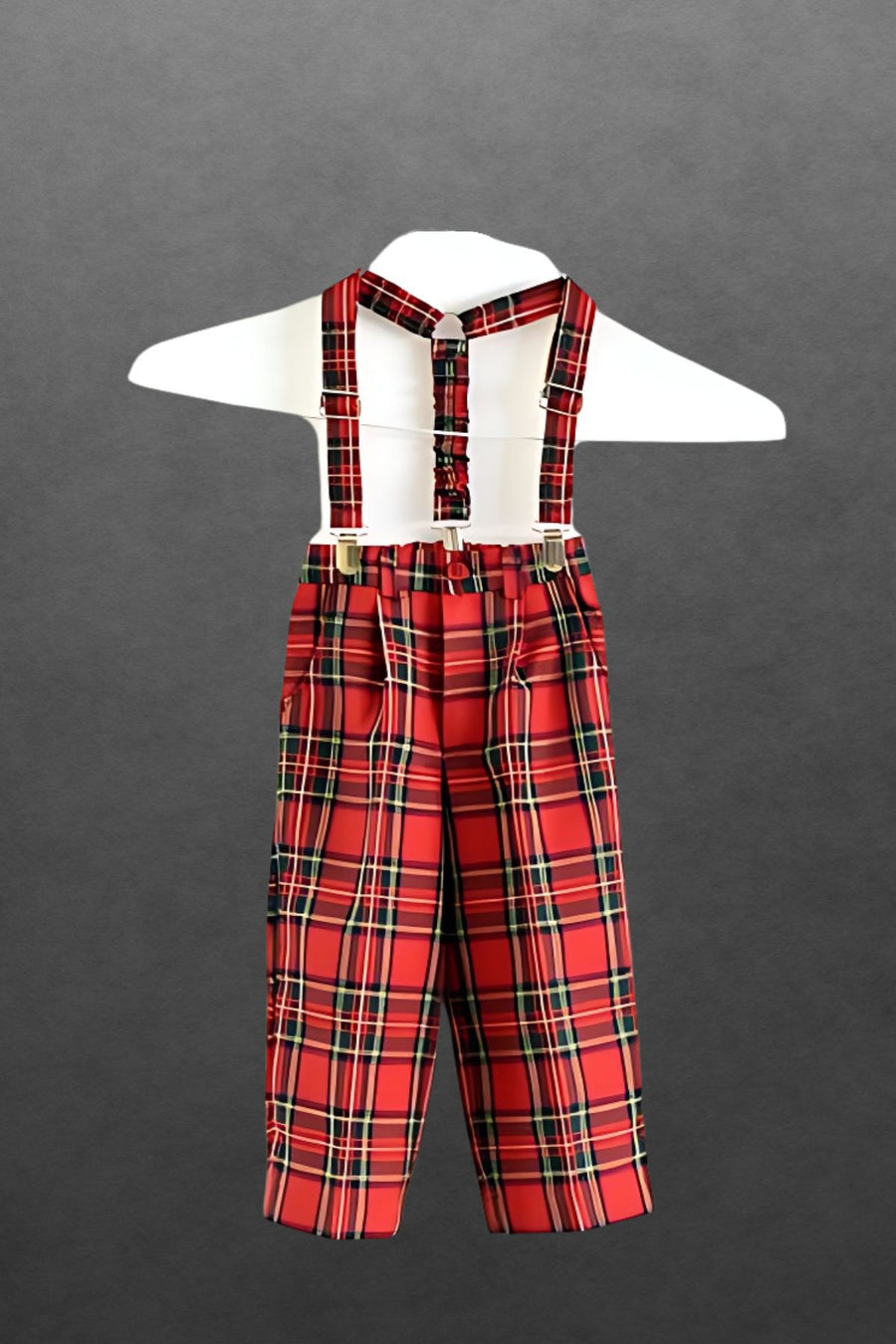 Boy's Tartan Braces - Back view