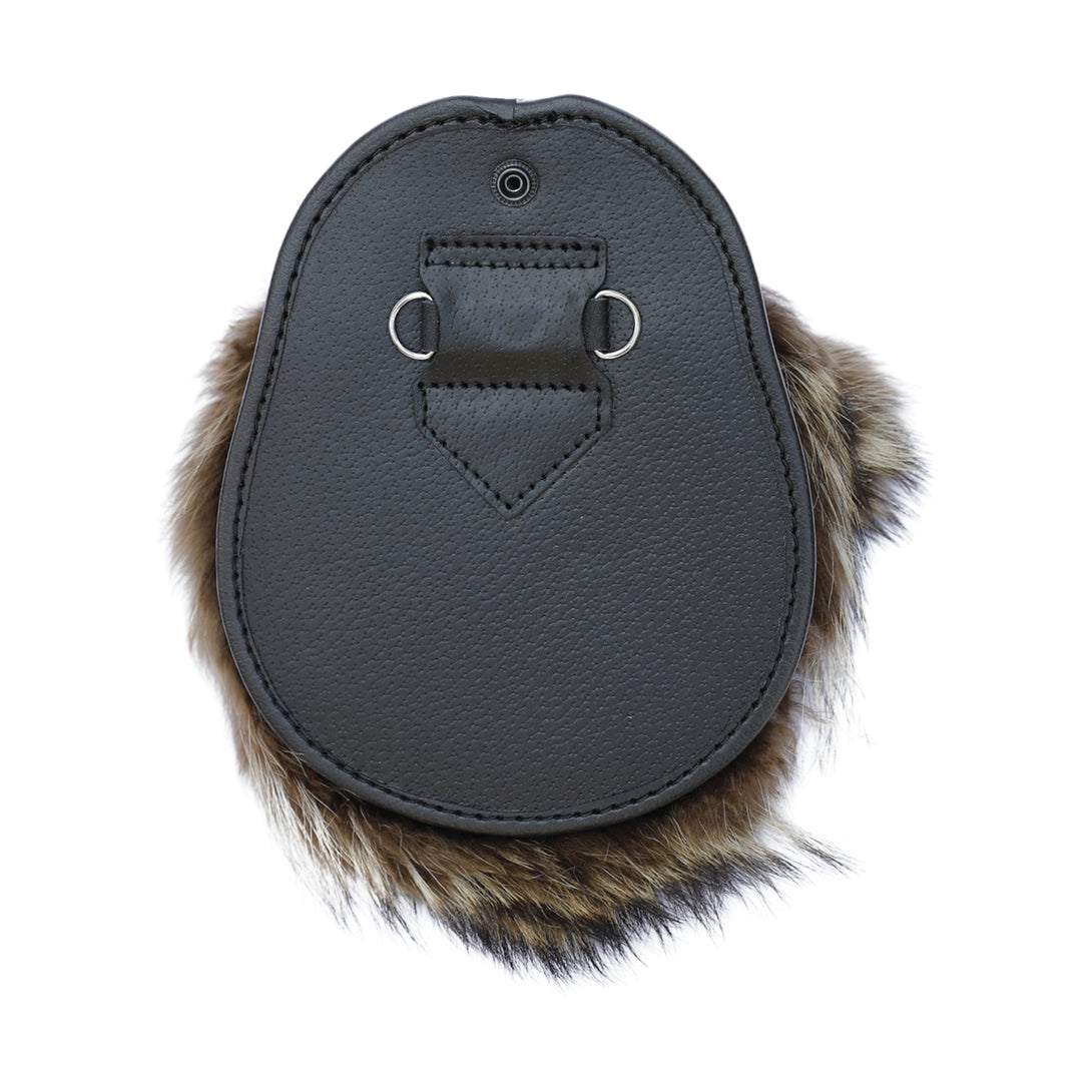 Brown Fox Fur Sporran With Antique Finish Cantle button back