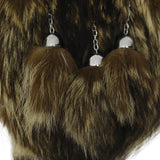 Brown Fox Fur Sporran With Antique Finish Cantle tassels