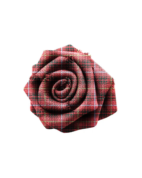 Bruce Tartan Rose Brooch