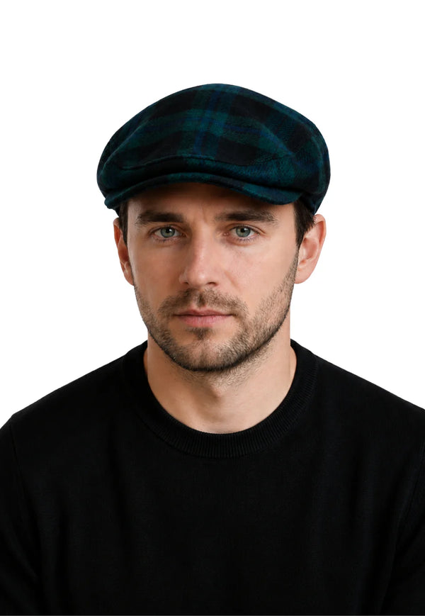 Gordon Button Down Plaid Flat Cap