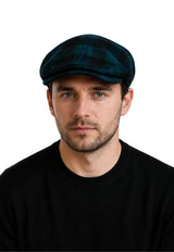 Button Down Plaid Flat Cap
