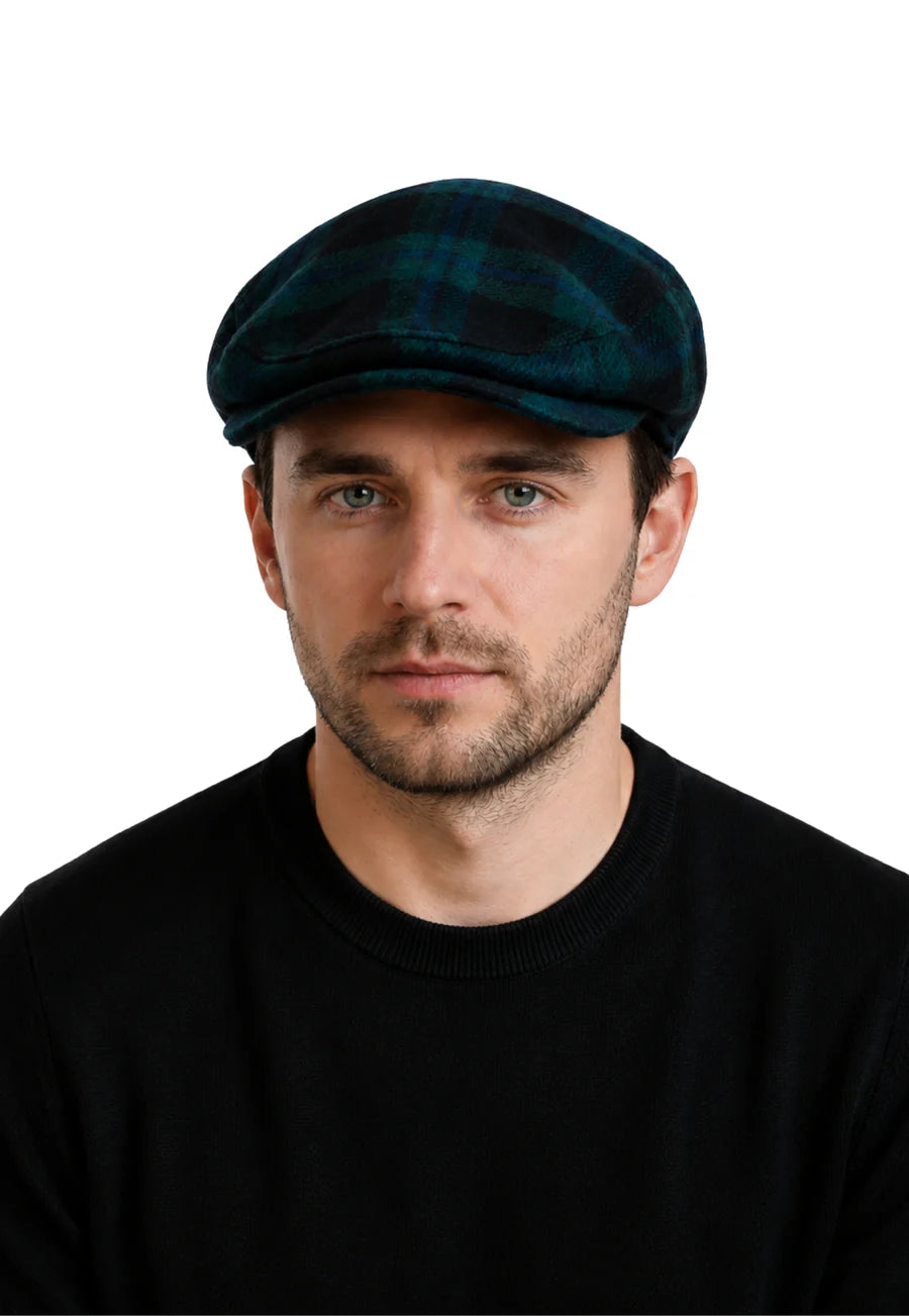 Fraser Button Down Plaid Flat Cap