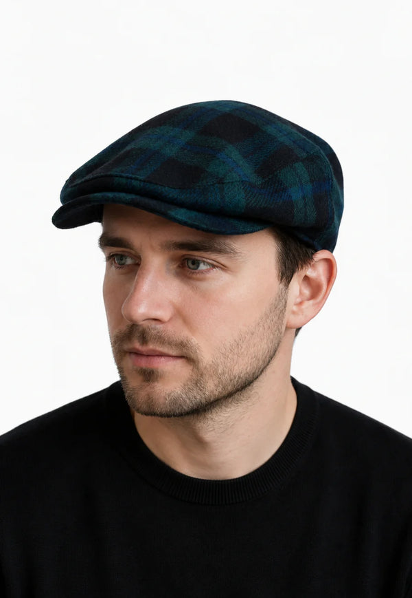 Fraser Button Down Plaid Flat Cap