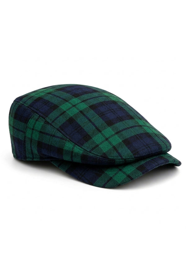 Campbell Button Down Plaid Flat Cap