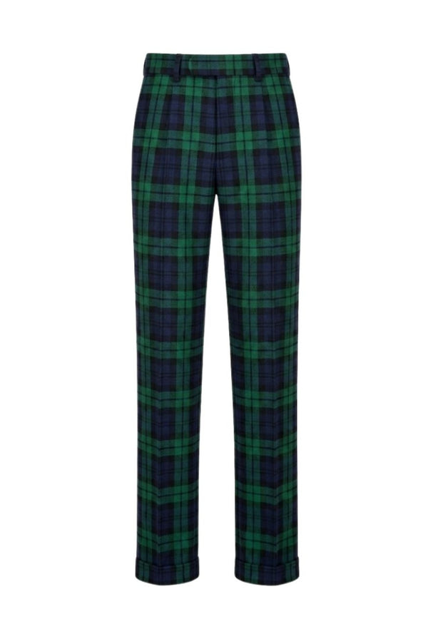 Campbell Tartan Ladies Wide Tartan Trouser with Turn Up