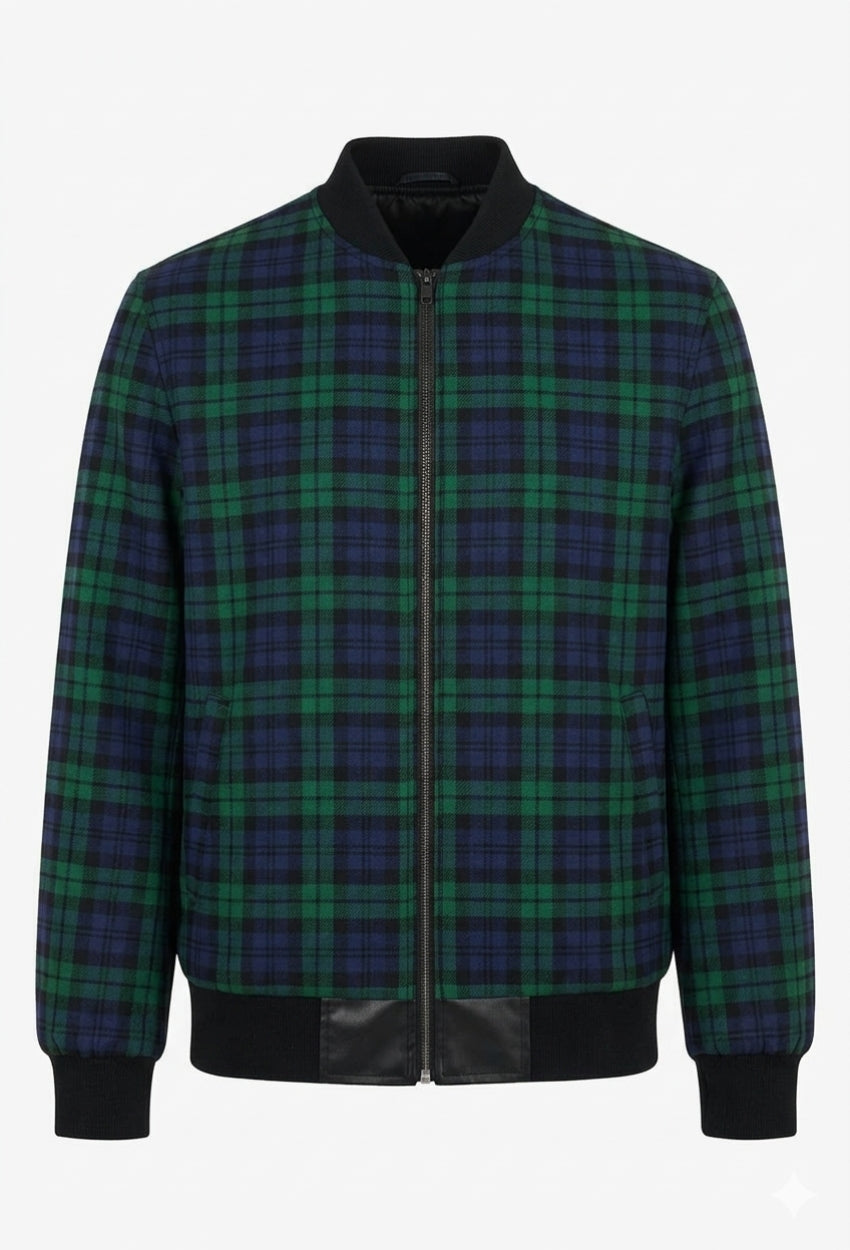 Campbell Plaid Bomber Jacket