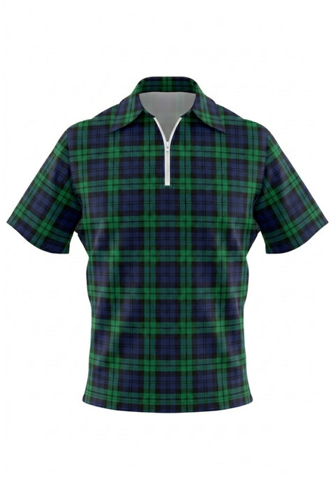 Campbell Tartan Plaid Polo Zipped Shirt