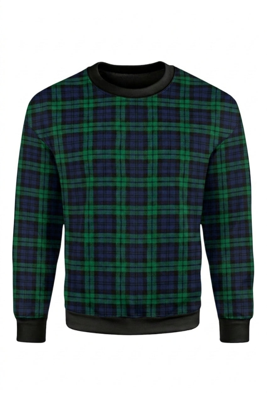 Campbell Tartan Round Neck Full Sleeve Tartan Polo Shirt