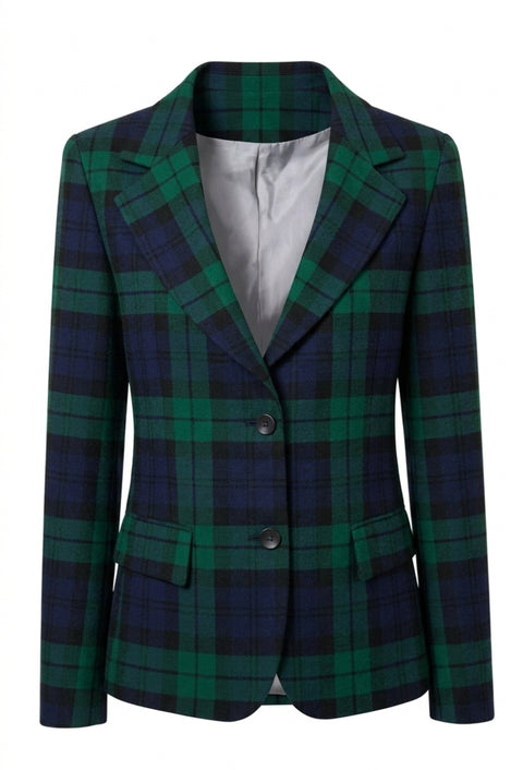 Campbell Women's Tartan Jacket 2 Button Fastening