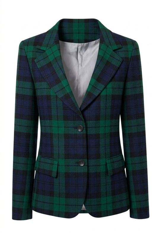 Campbell Women's Tartan Jacket 2 Button Fastening