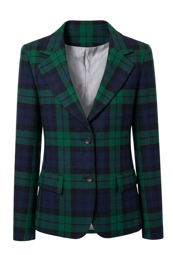 Campbell Women's Tartan Jacket 2 Button Fastening