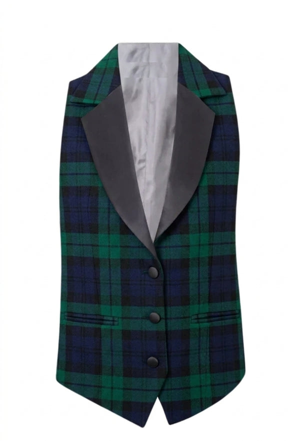 Campbell Tartan Women's Tartan Waistcoat with Lapels