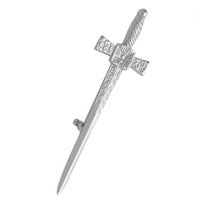 Épingle de kilt croix celtique en argent chromé