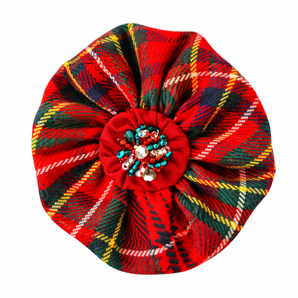 Royal Stewart Beaded Tartan Brooch