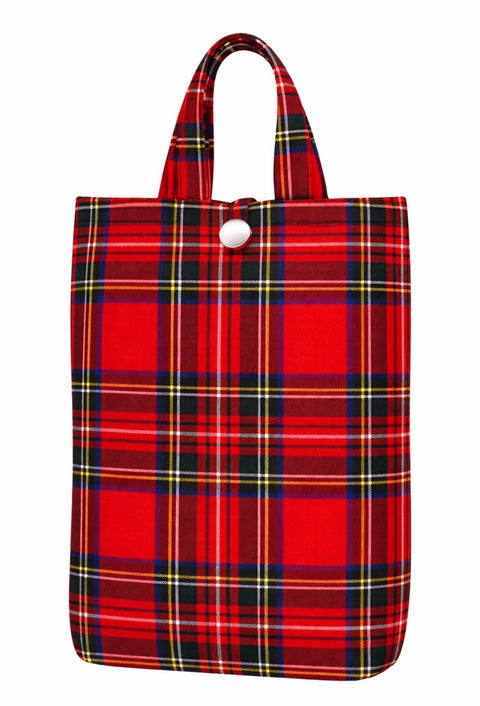 Royal Stewart Button Closure Tartan Tote Bag