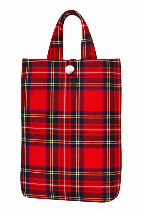 Royal Stewart Button Closure Tartan Tote Bag