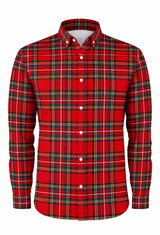 Royal Stewart Plaid Long Sleeve Button Shirt