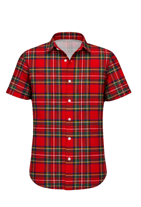 Royal Stewart Plaid Short Sleeve Button Shirt