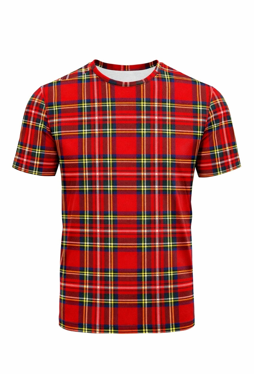 Royal Stewart Round Neck Half Sleeve Plaid Shirt