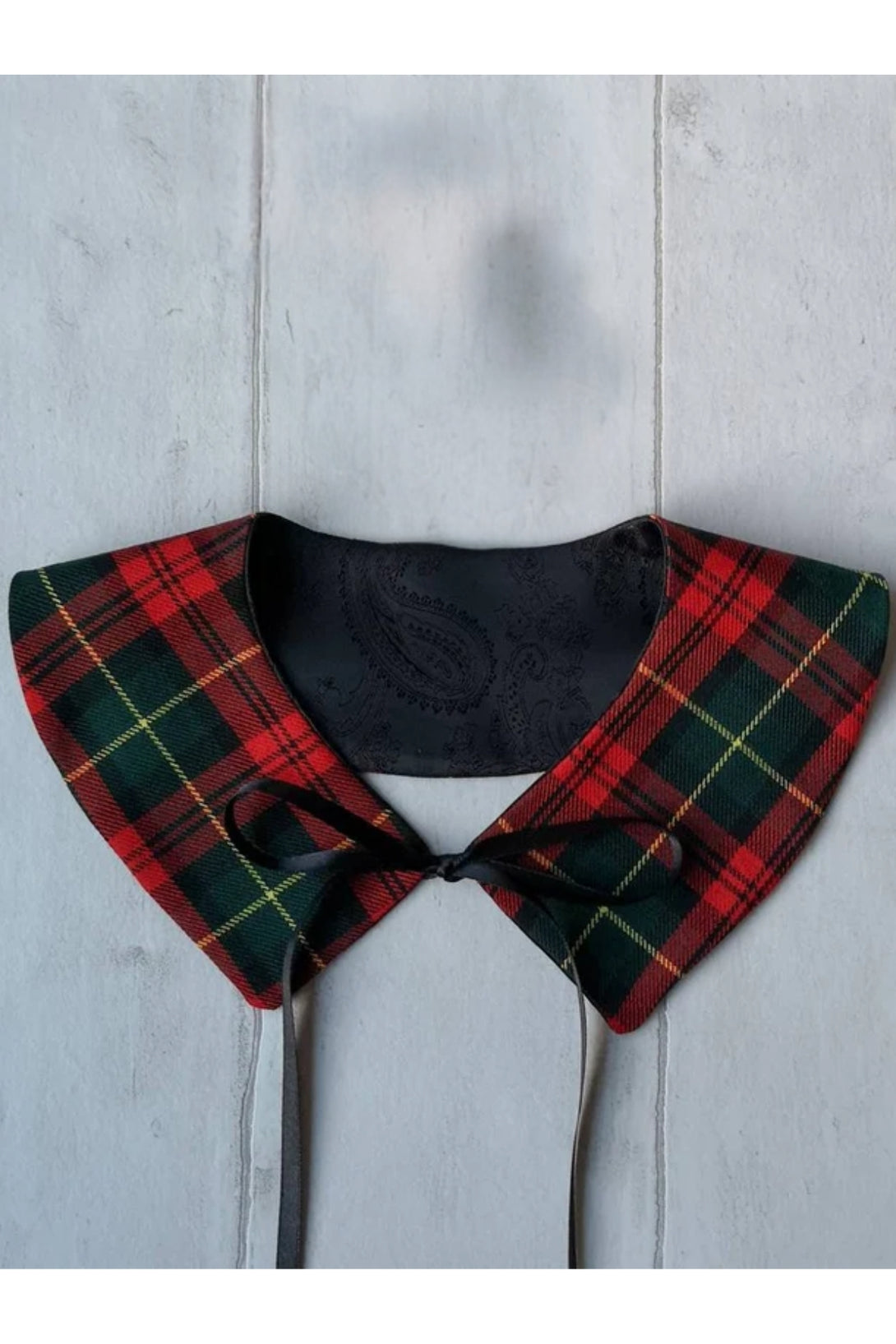 Detachable Pointed Plaid Collar