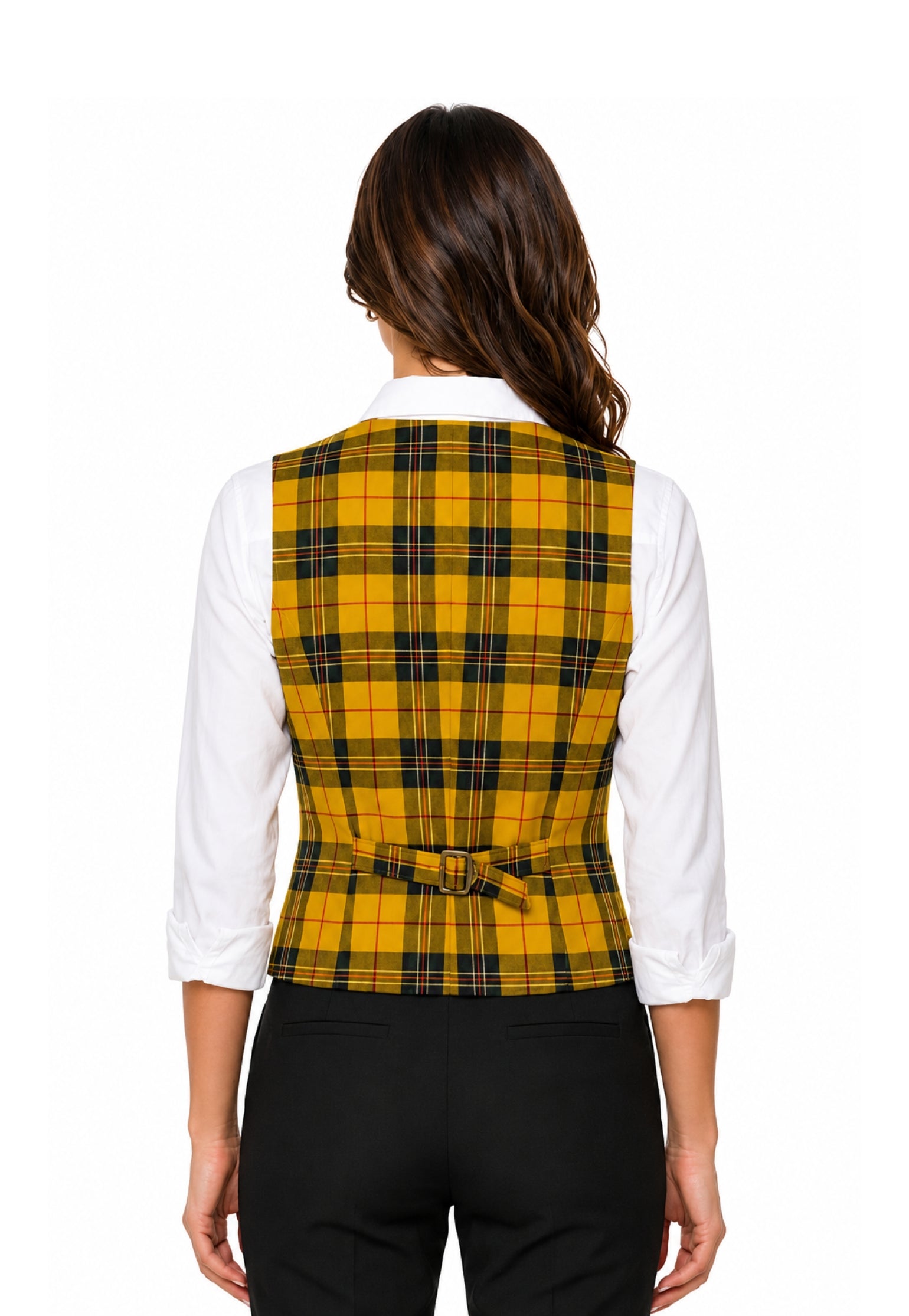 Women's Double Breasted Tartan Waistcoat