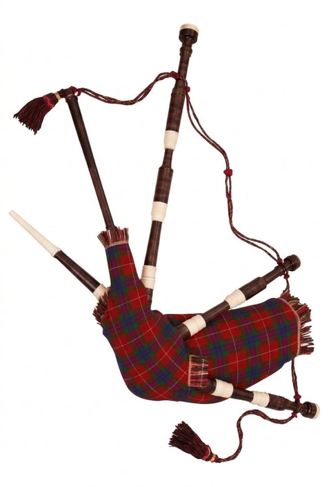 Fraser Tartan Rosewood Bagpipe Professional Set - Fully Functional